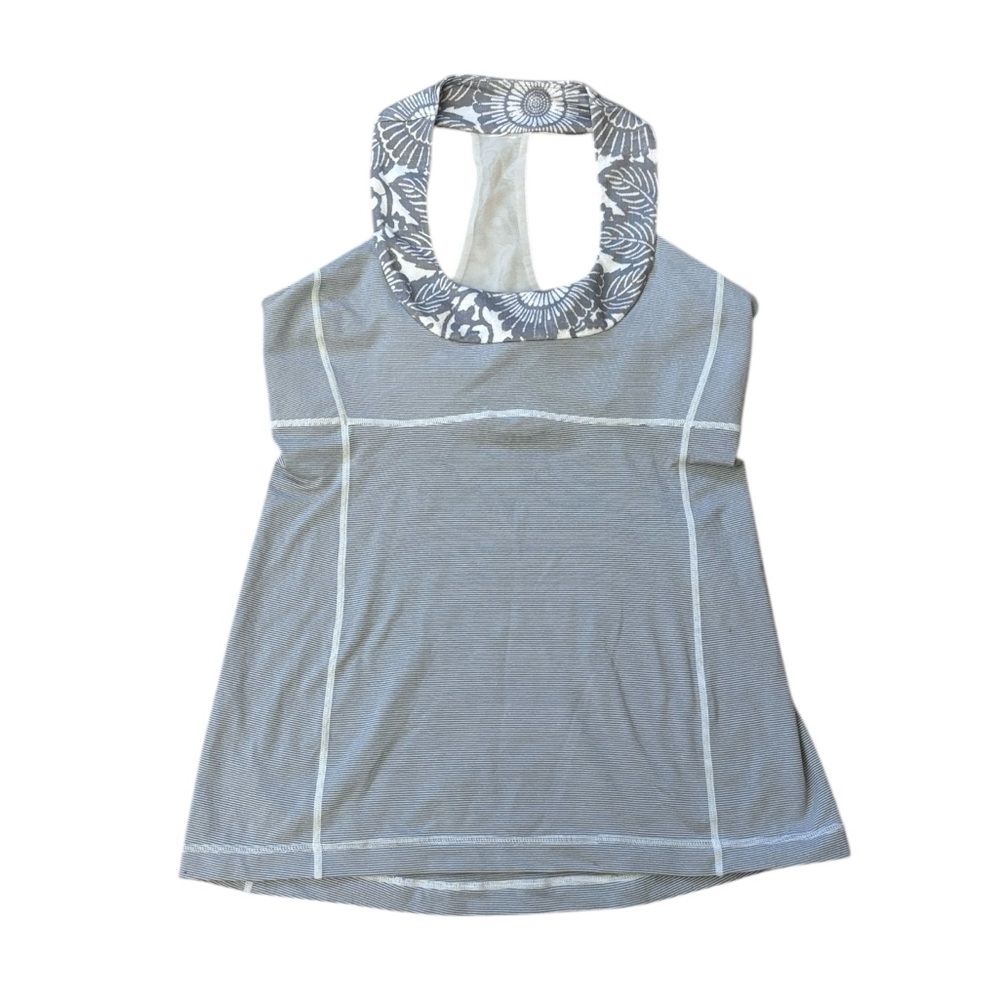 Lululemon Scoop Neck Tank Wee Stripe White Fossil Beachy Floral White Fossil 10